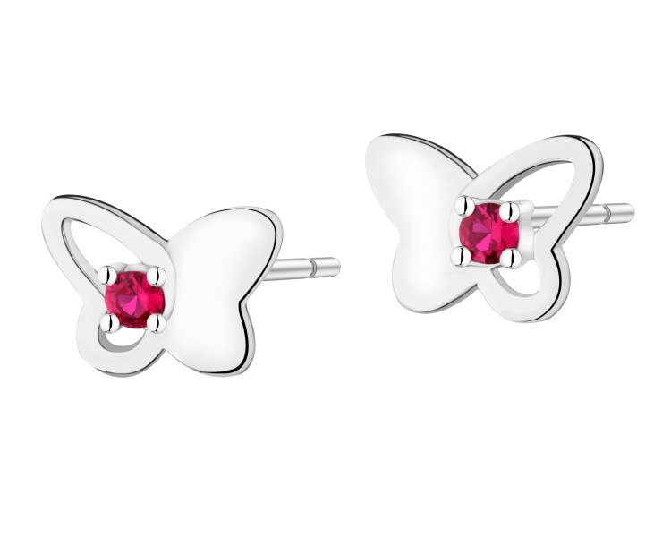 Kolczyki srebrne z cyrkoniami - motyle