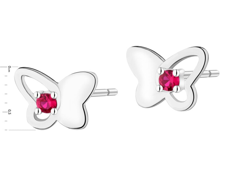 Rhodium Plated Silver Earrings with Cubic Zirconia