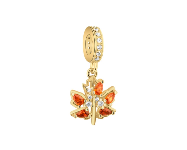 Gold-Plated Silver Pendant with Cubic Zirconia