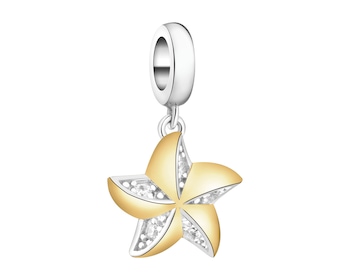 Zawieszka srebrna beads z cyrkoniami - rozgwiazda