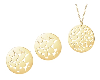 Kolczyki i naszyjnik ze stali szlachetnej - koło