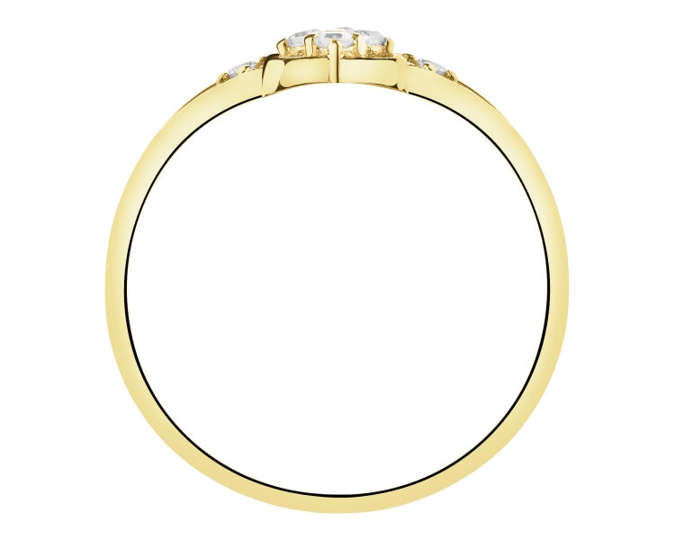 8 K Yellow Gold Ring with Cubic Zirconia