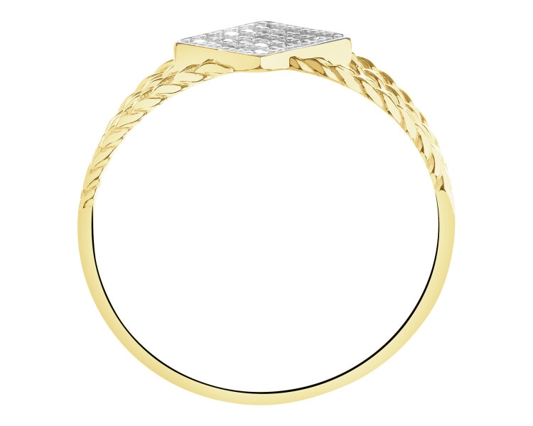 Złoty pierścionek z cyrkoniami