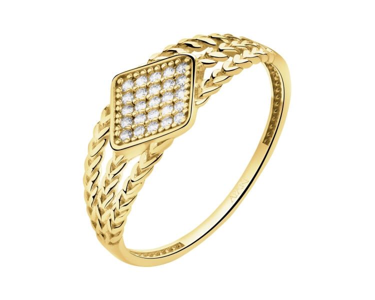 14 K Yellow Gold Ring with Cubic Zirconia