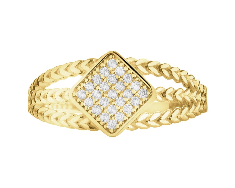 14 K Yellow Gold Ring with Cubic Zirconia