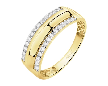 Złoty pierścionek z cyrkoniami