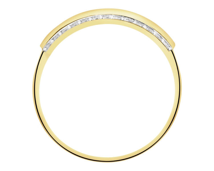 Złoty pierścionek z cyrkoniami