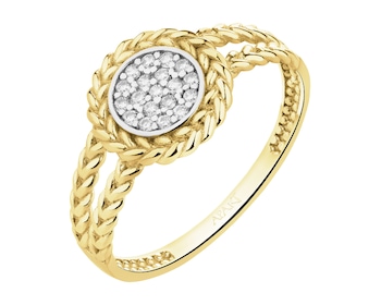 Złoty pierścionek z cyrkoniami