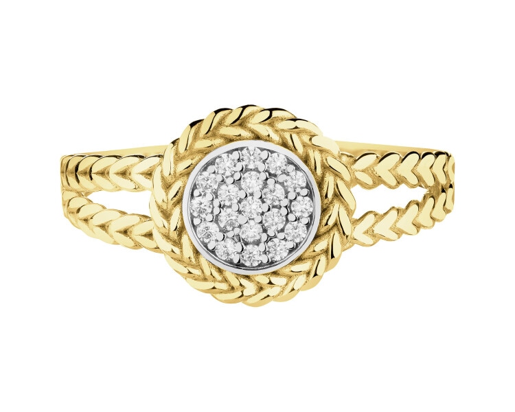 Złoty pierścionek z cyrkoniami