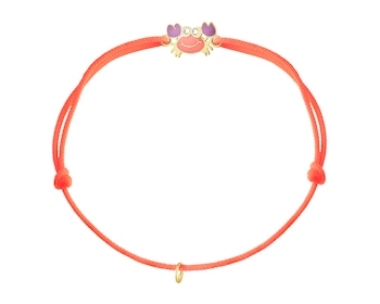 Bransoletka z emalią, cyrkoniami i elementami z żółtego złota - krab