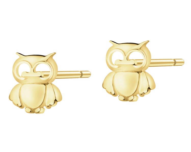 Złote kolczyki - sowy