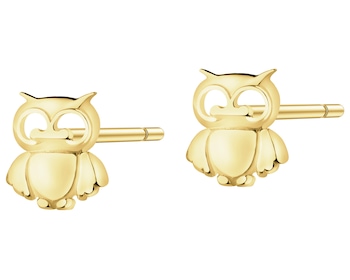 Złote kolczyki - sowy