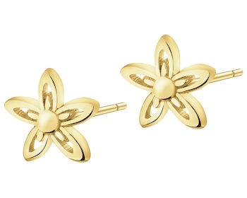 Złote kolczyki - kwiaty