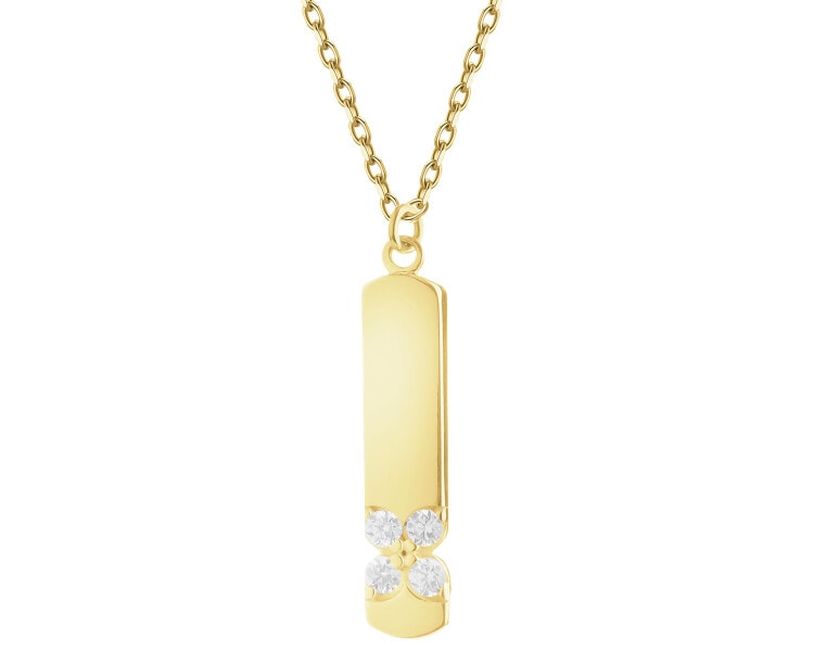 Złoty naszyjnik z cyrkoniami - kwiat