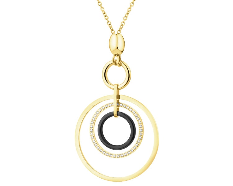 Naszyjnik ze stali szlachetnej z kryształami - koło