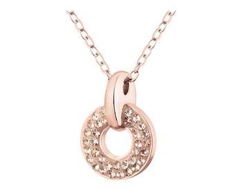 Naszyjnik ze stali szlachetnej z kryształami - koło