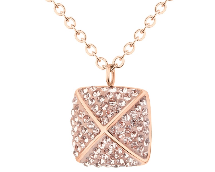 Stainless Steel Necklace with Crystal