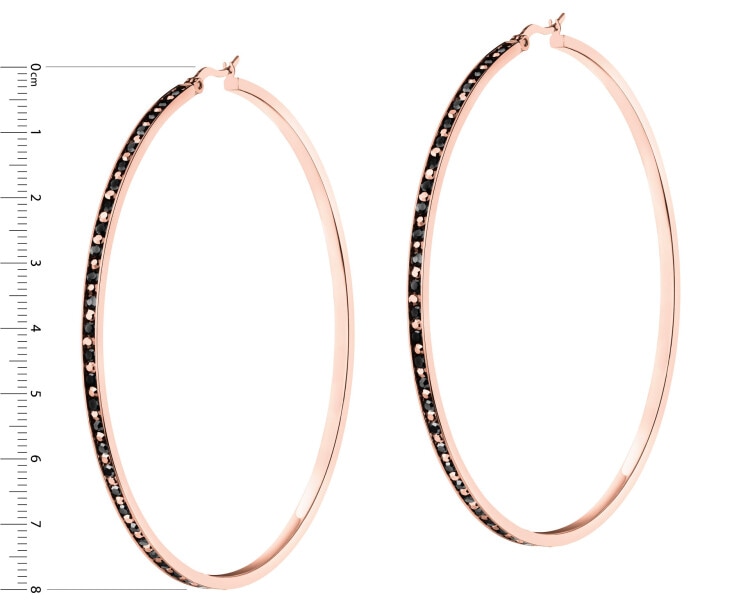 Náušnice z ušlechtilé oceli s markazity - kruhy