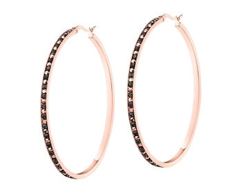 Kolczyki ze stali szlachetnej z markasytami - koło