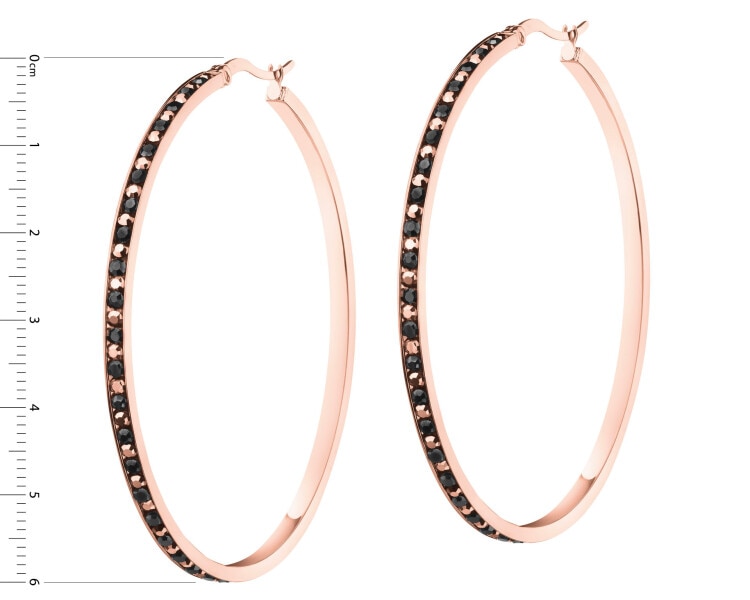 Náušnice z ušlechtilé oceli s markazity - kruhy