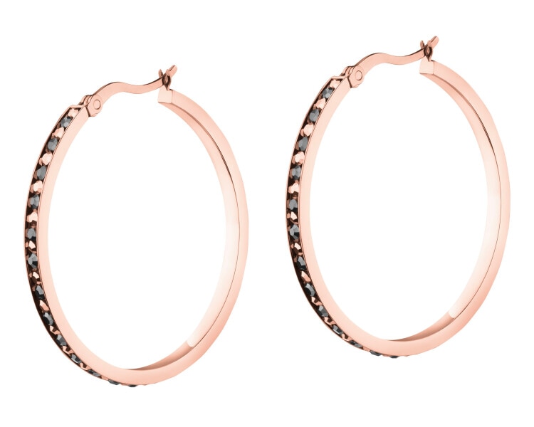 Náušnice z ušlechtilé oceli s markazity - kruh