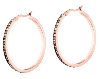 Kolczyki ze stali szlachetnej z markasytami - koło