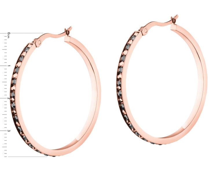 Stainless Steel Hoop Earring with Marcasite