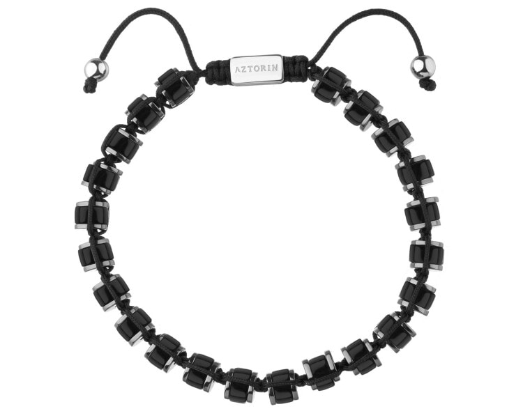 Bransoletka ze stali szlachetnej z agatami