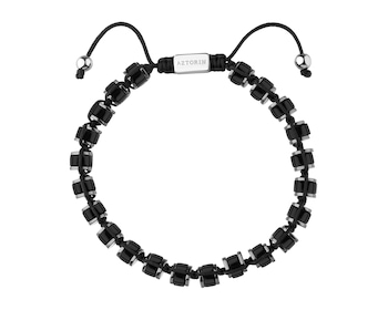 Bransoletka ze stali szlachetnej z agatami