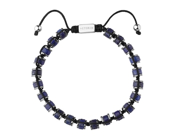 Bransoletka ze stali szlachetnej z lapisem lazuli