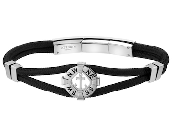 Bransoletka ze stali szlachetnej z emalią - kotwica