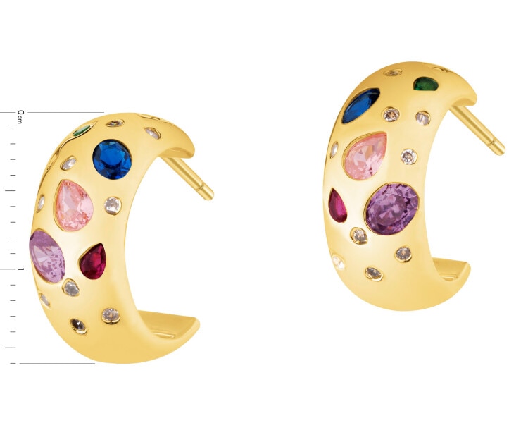 Pozlacené náušnice z mosazi se zirkony