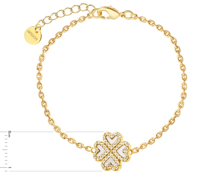 Gold-Plated Brass Bracelet with Mother Of Pearl