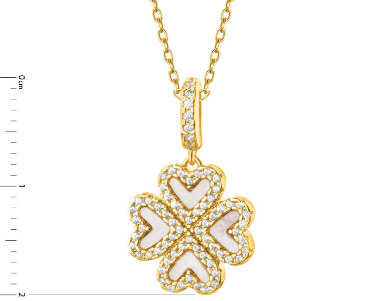 Gold-Plated Brass Necklace with Mother Of Pearl