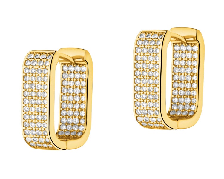 Kolczyki z mosiądzu pozłacane z cyrkoniami