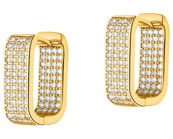 Kolczyki z mosiądzu pozłacane z cyrkoniami