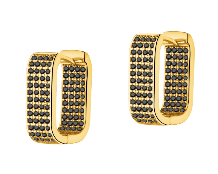 Kolczyki z mosiądzu pozłacane z cyrkoniami