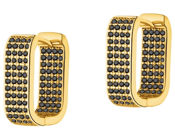 Kolczyki z mosiądzu pozłacane z cyrkoniami