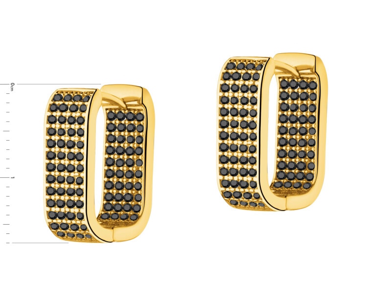 Pozlacené náušnice z mosazi se zirkony