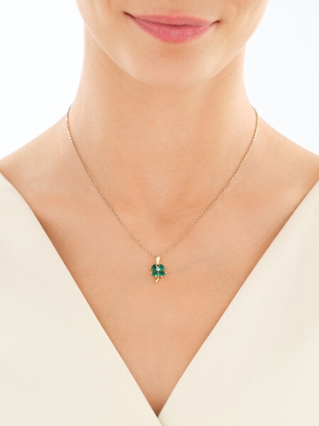 9 K Rhodium-Plated Yellow Gold Pendant  - fineness 9 K