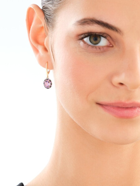 585 Yellow Gold Ruthenium-Plated Dangling Earring  - fineness 585