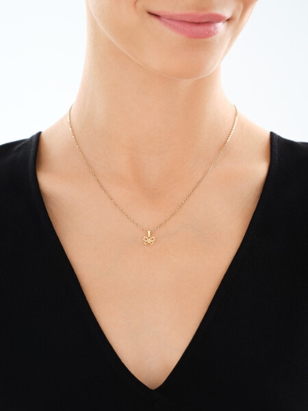 9 K Rhodium-Plated Yellow Gold Pendant with Diamond - 0,006 ct - fineness 9 K