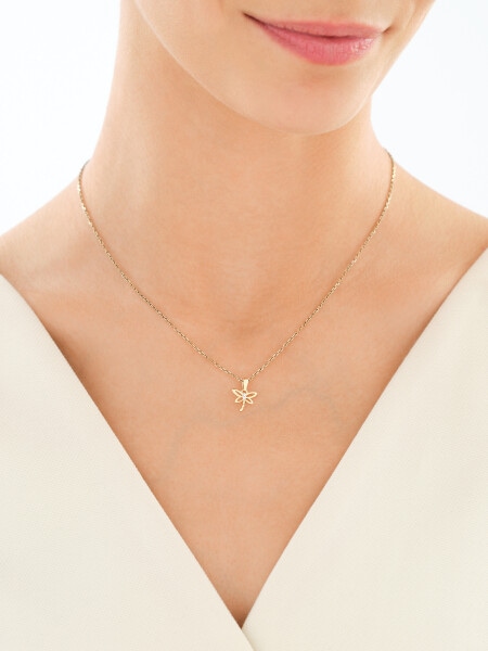 9 K Rhodium-Plated Yellow Gold Pendant with Diamonds - 0,008 ct - fineness 9 K