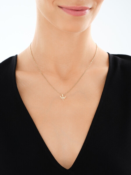 14 K Rhodium-Plated Yellow Gold Pendant with Diamonds - 0,01 ct - fineness 14 K