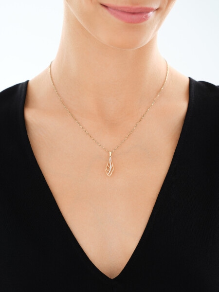 Zlatý přívěsek s diamanty - 0,02 ct - ryzost 585