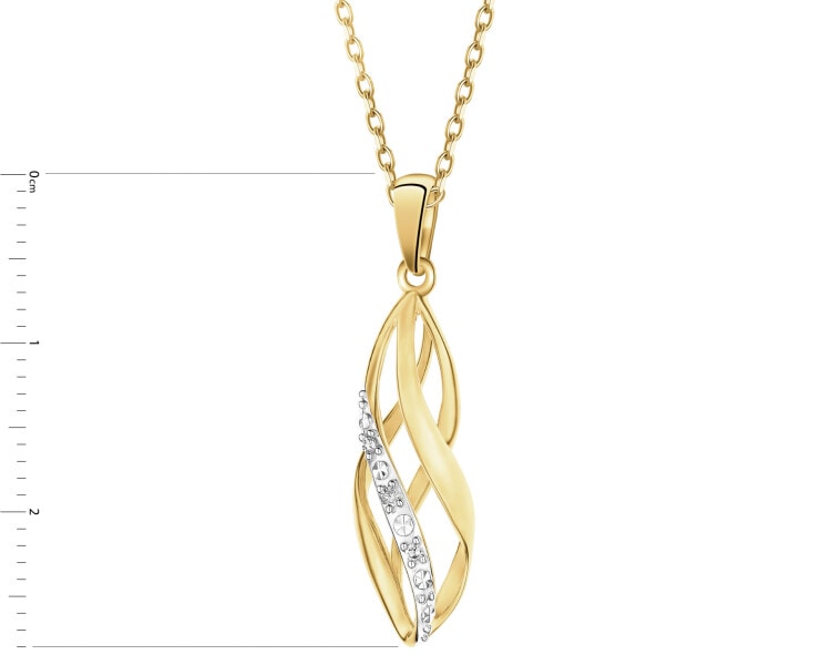 Zawieszka z żółtego złota z diamentami - 0,01 ct - próba 375
