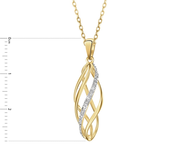 Zlatý přívěsek s diamanty - 0,03 ct - ryzost 585