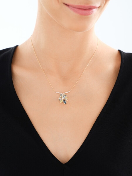 14 K Rhodium-Plated Yellow Gold Necklace  - fineness 14 K