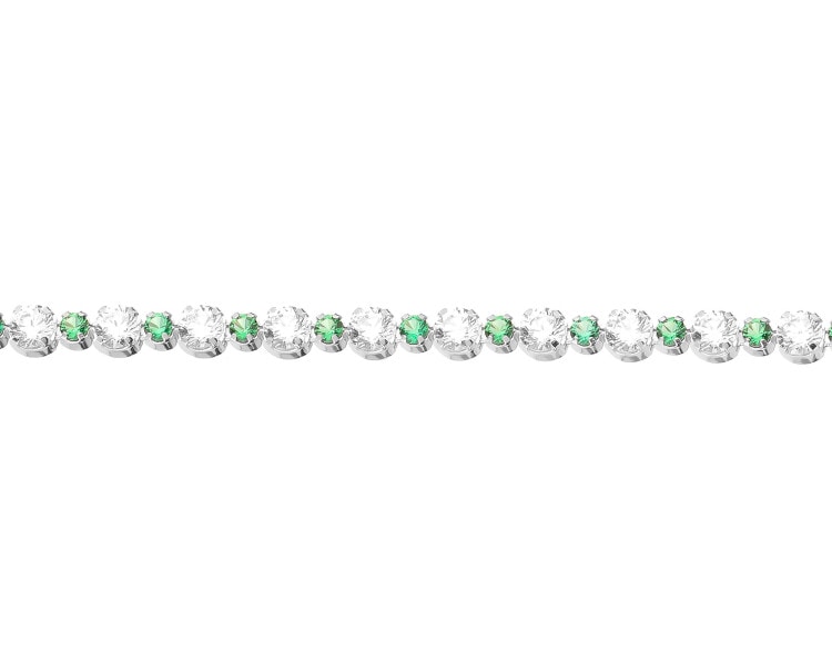 Rhodium Plated Silver Tennis Bracelet with Cubic Zirconia