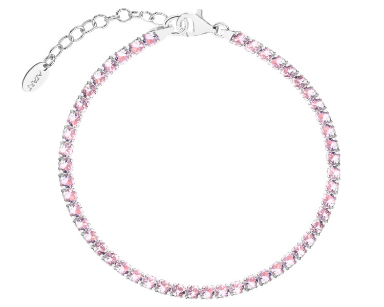 Bransoletka srebrna z cyrkoniami